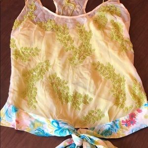 TRACY REESE silk beaded top